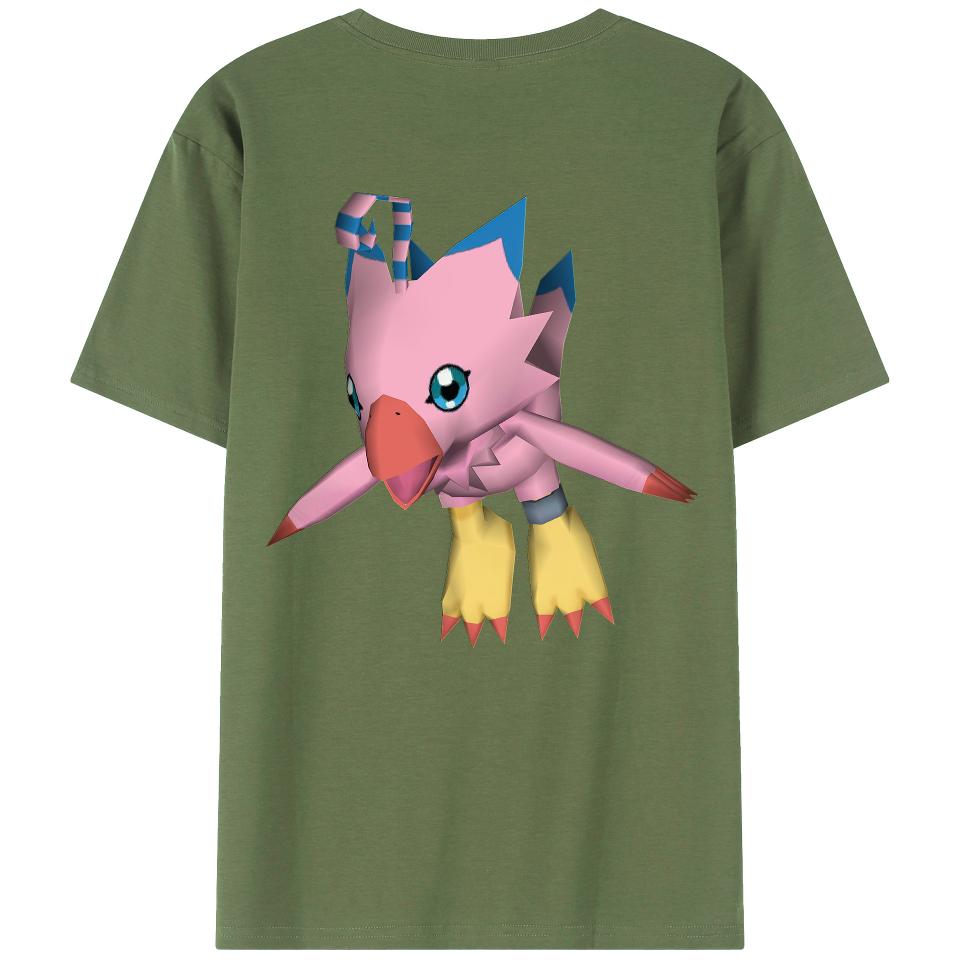 （画像用） Digimon デジタルモンスター/デジモン 綿100％ メンズ半袖Tシャツ（バックプリント） 通気性